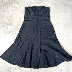 Cottage Core Black Strapless Dress